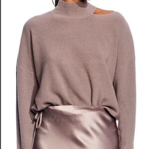 Elegant Off-the-Shoulder Sweater - Mauve